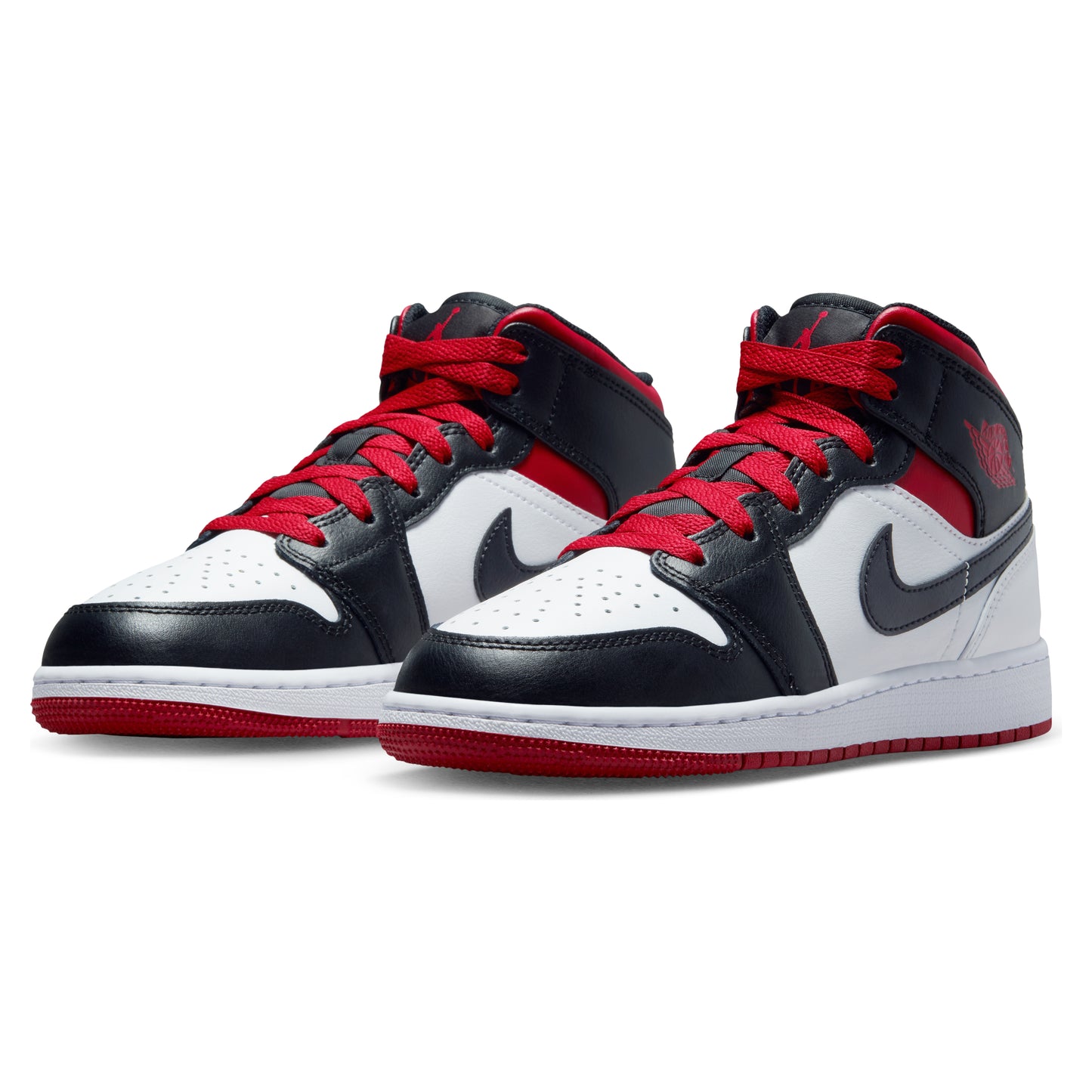 aj1 mid gym red black toe