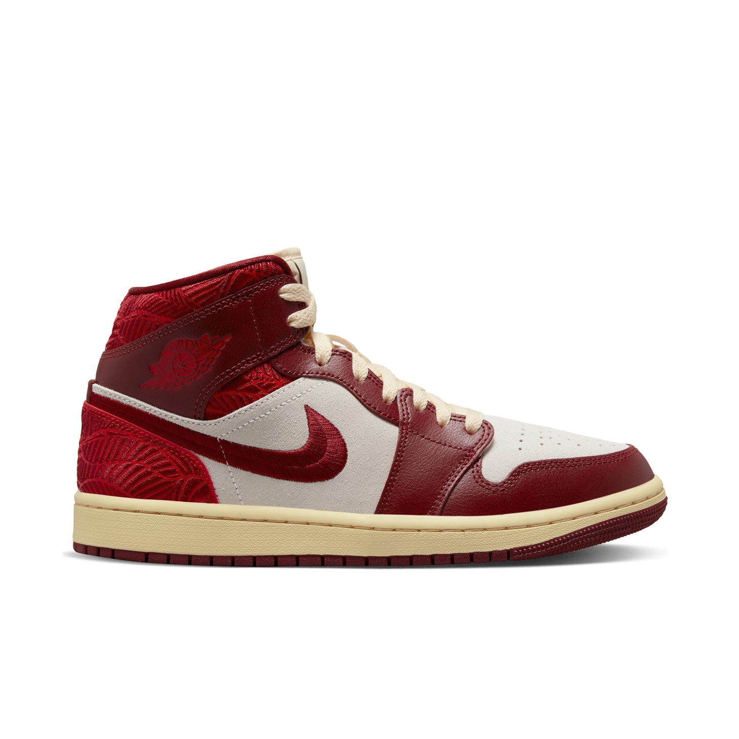 air jordan 1 mid se tiki leaf team red