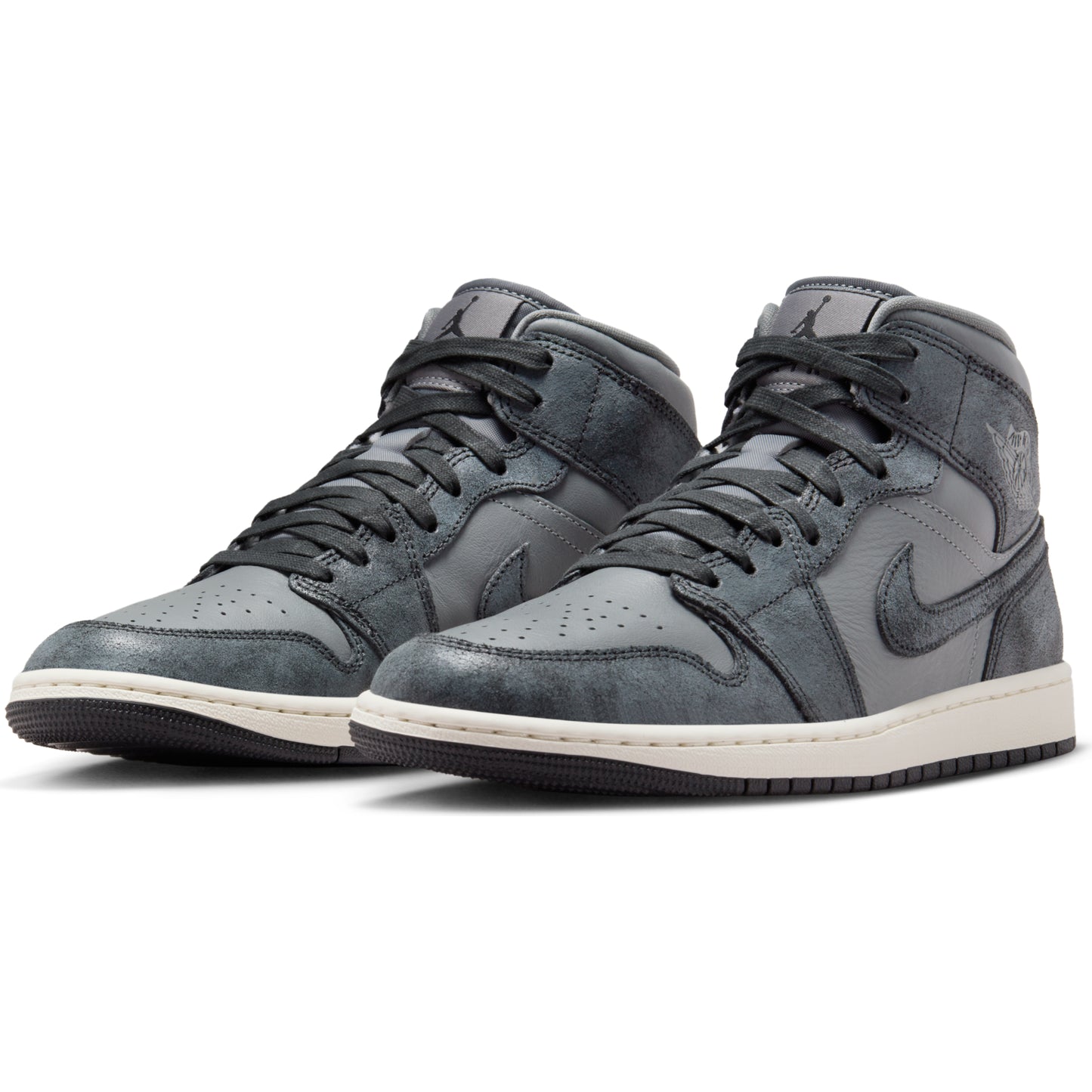 jordan 1 mid disstresed smoke grey