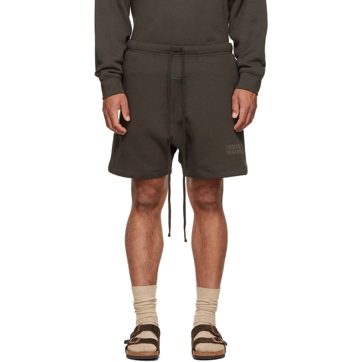 ESSENTIALS Gray Flocked Shorts