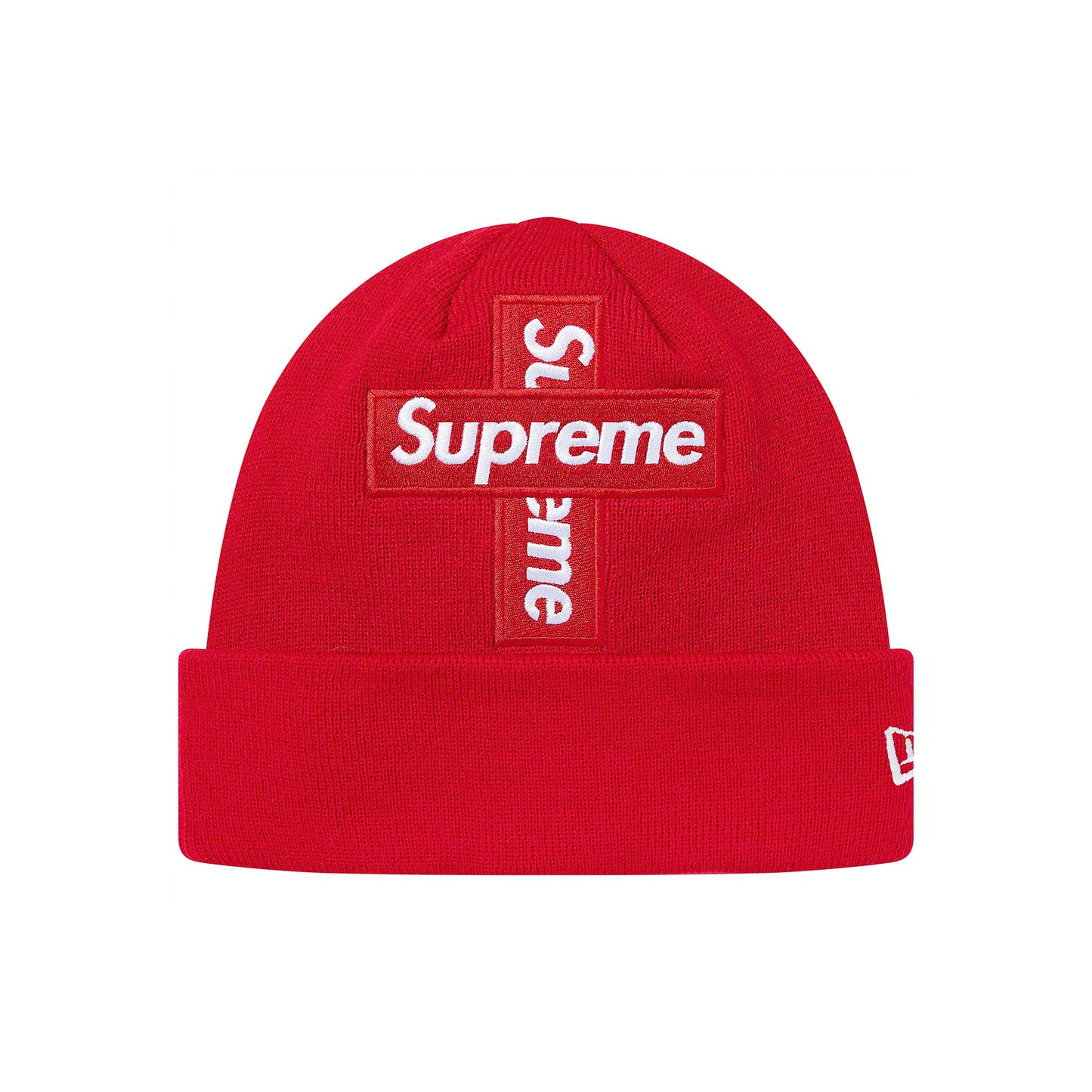 Supreme x New Era Cross Box Logo Beanie "Red"