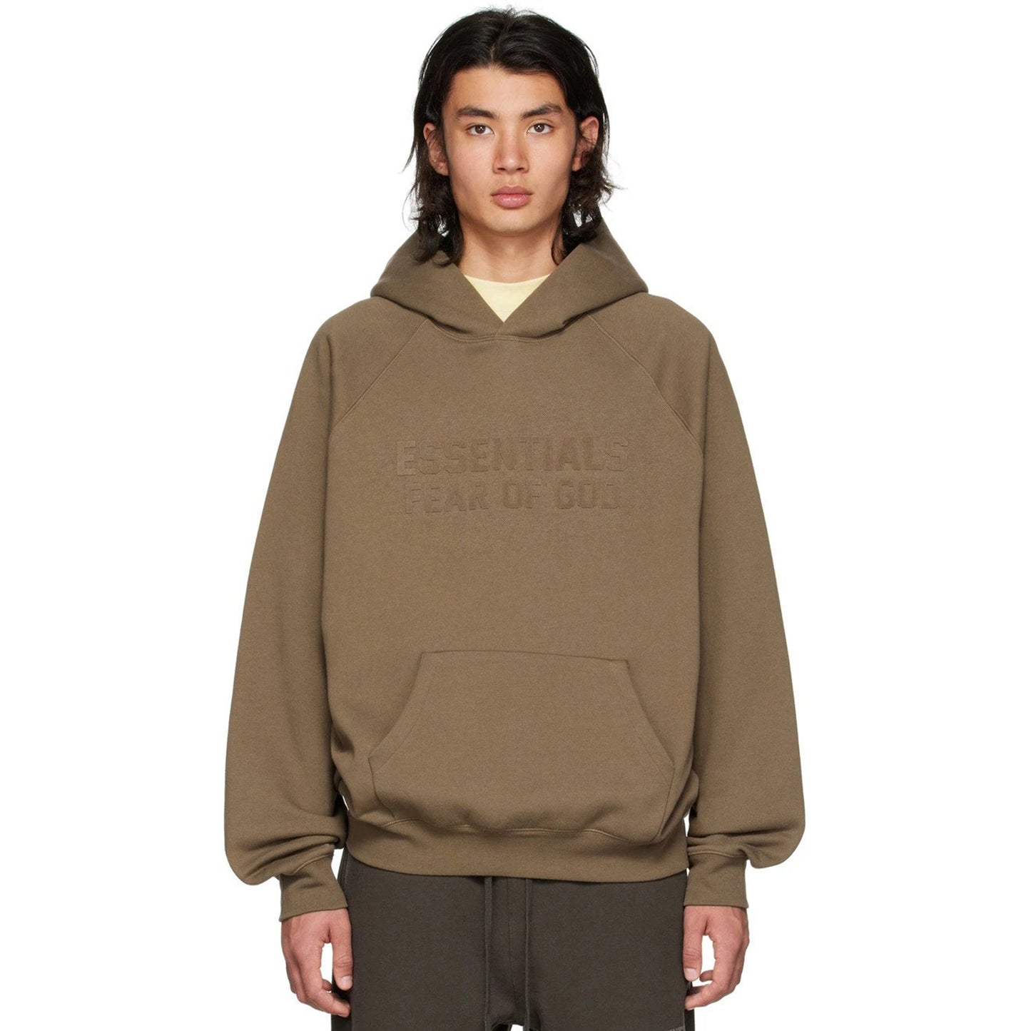 ESSENTIALS Brown Raglan Hoodie