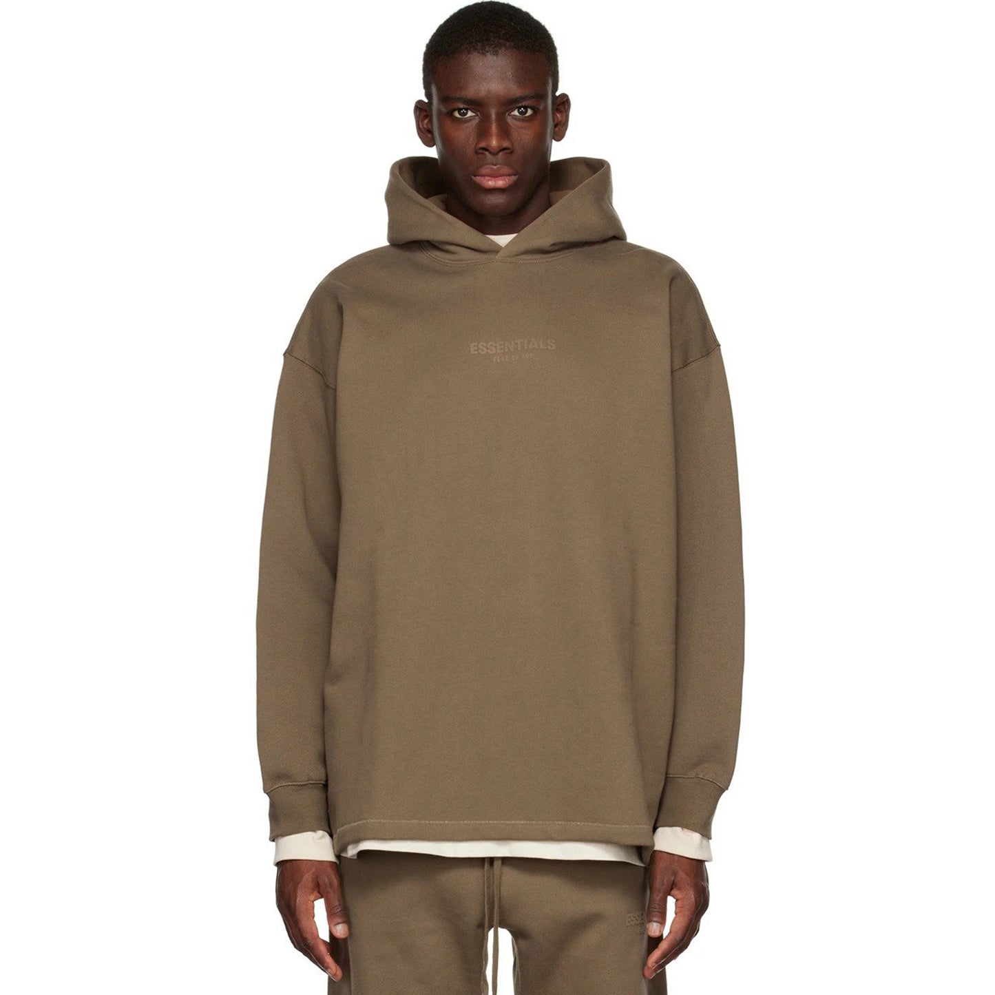 ESSENTIALS Brown Relaxed Hoodie