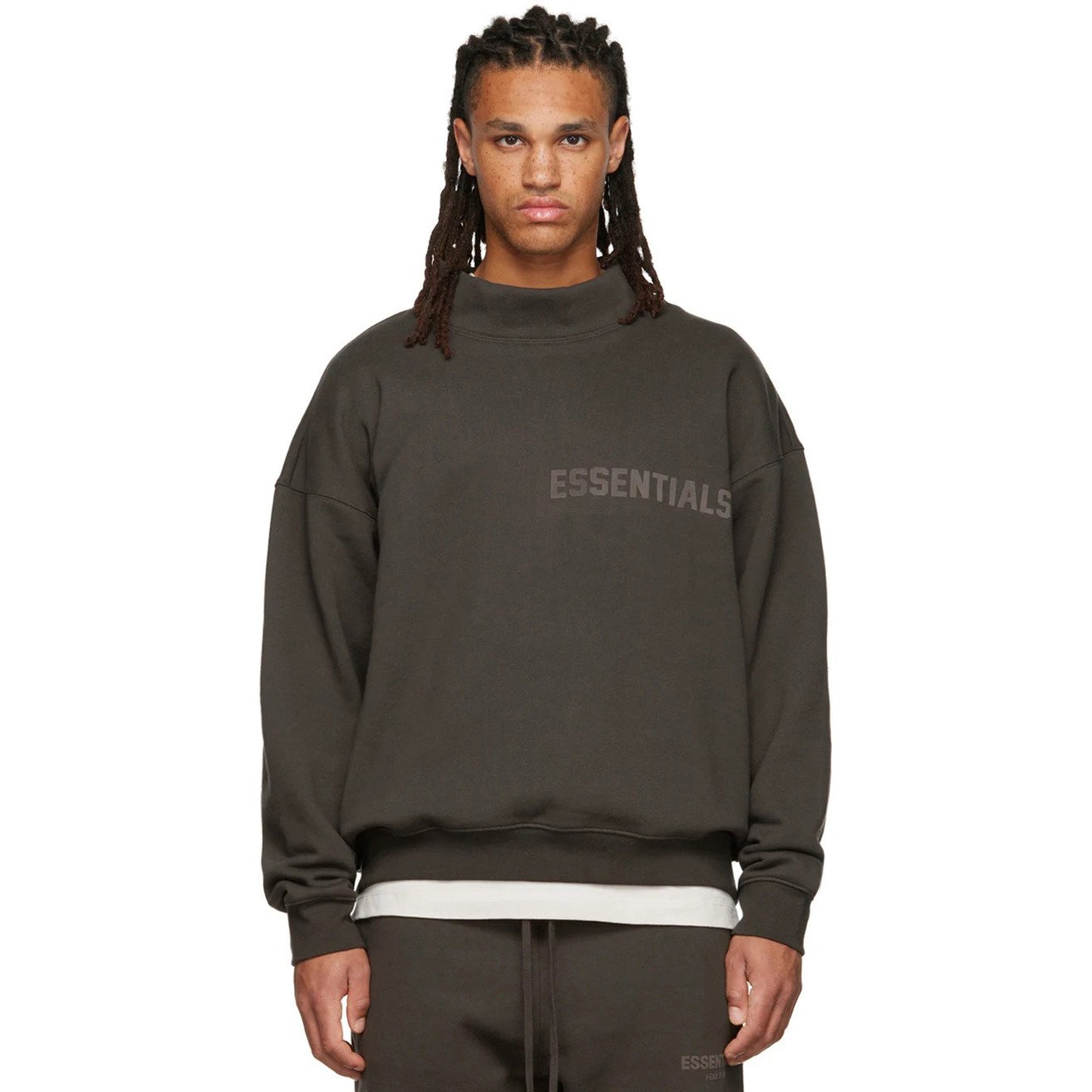 ESSENTIALS Gray Mock Neck Sweatshirt