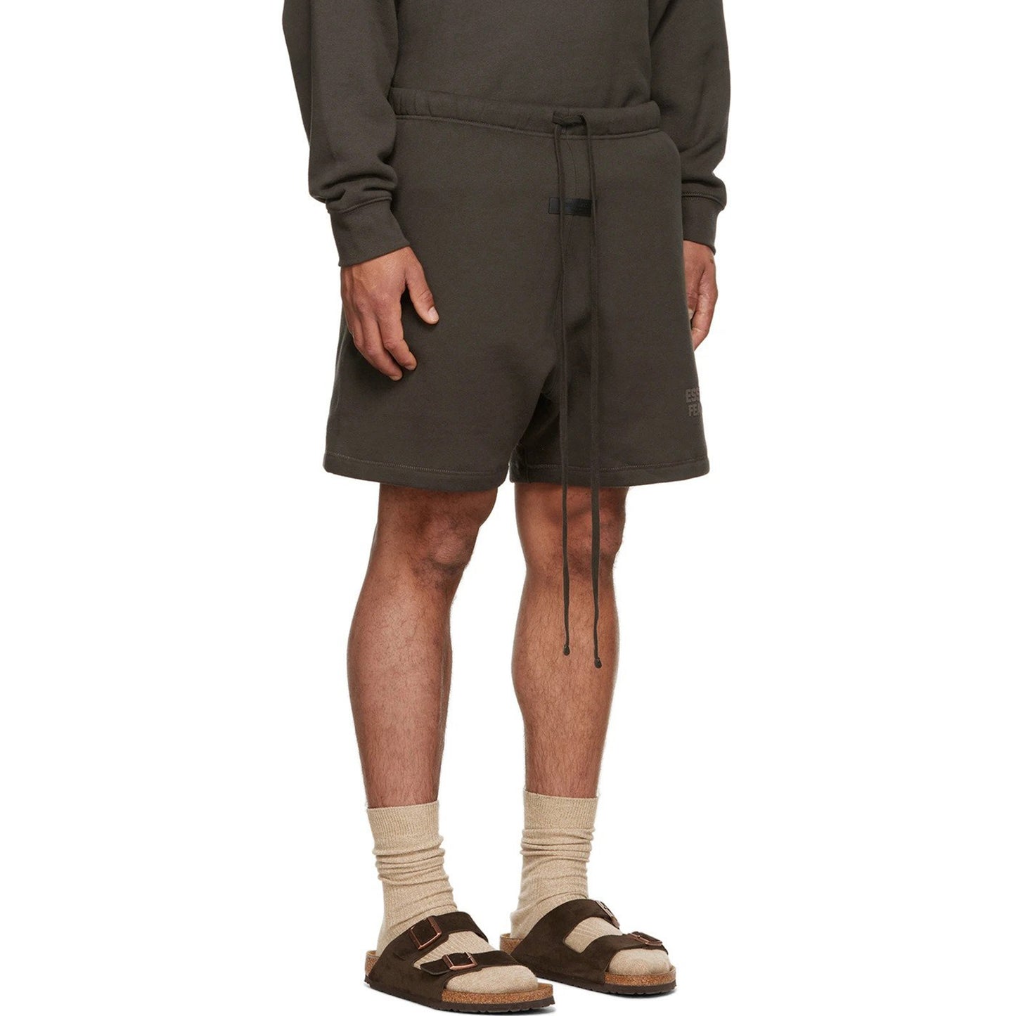 ESSENTIALS Gray Flocked Shorts