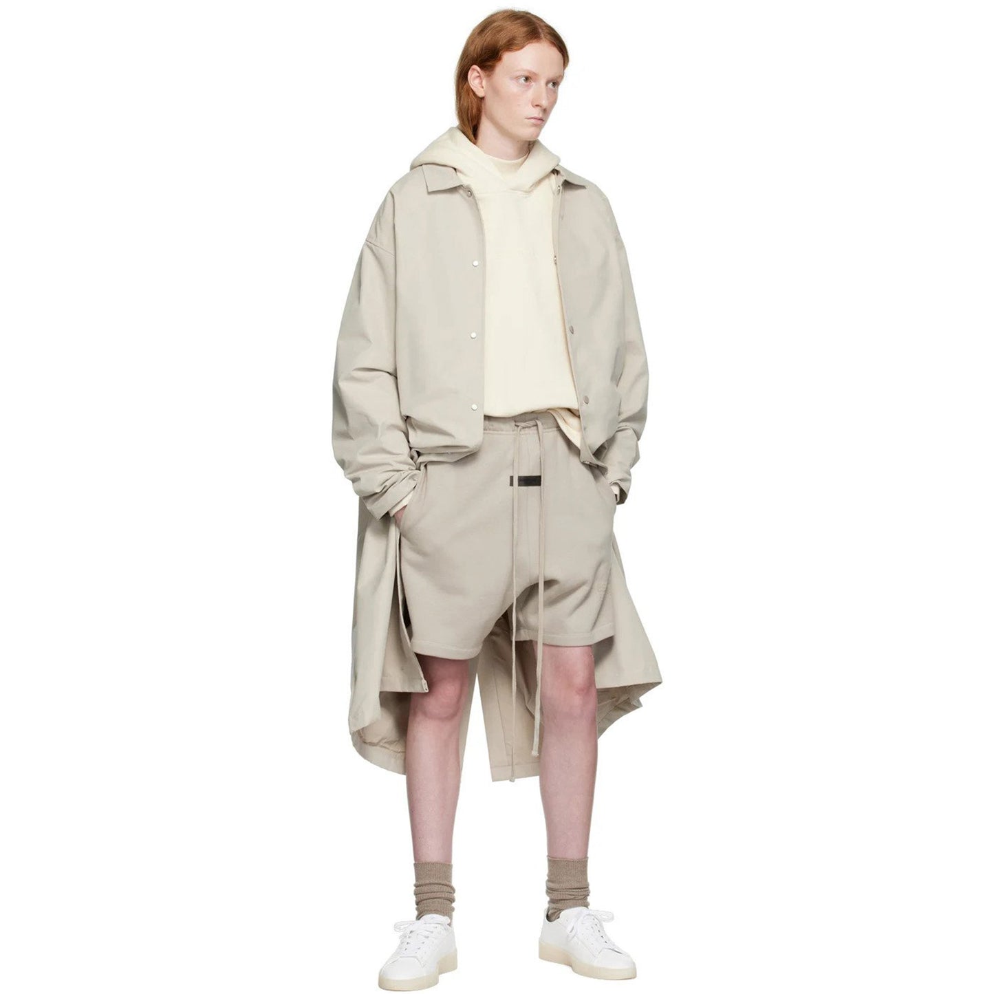 ESSENTIALS Gray Drawstring Shorts