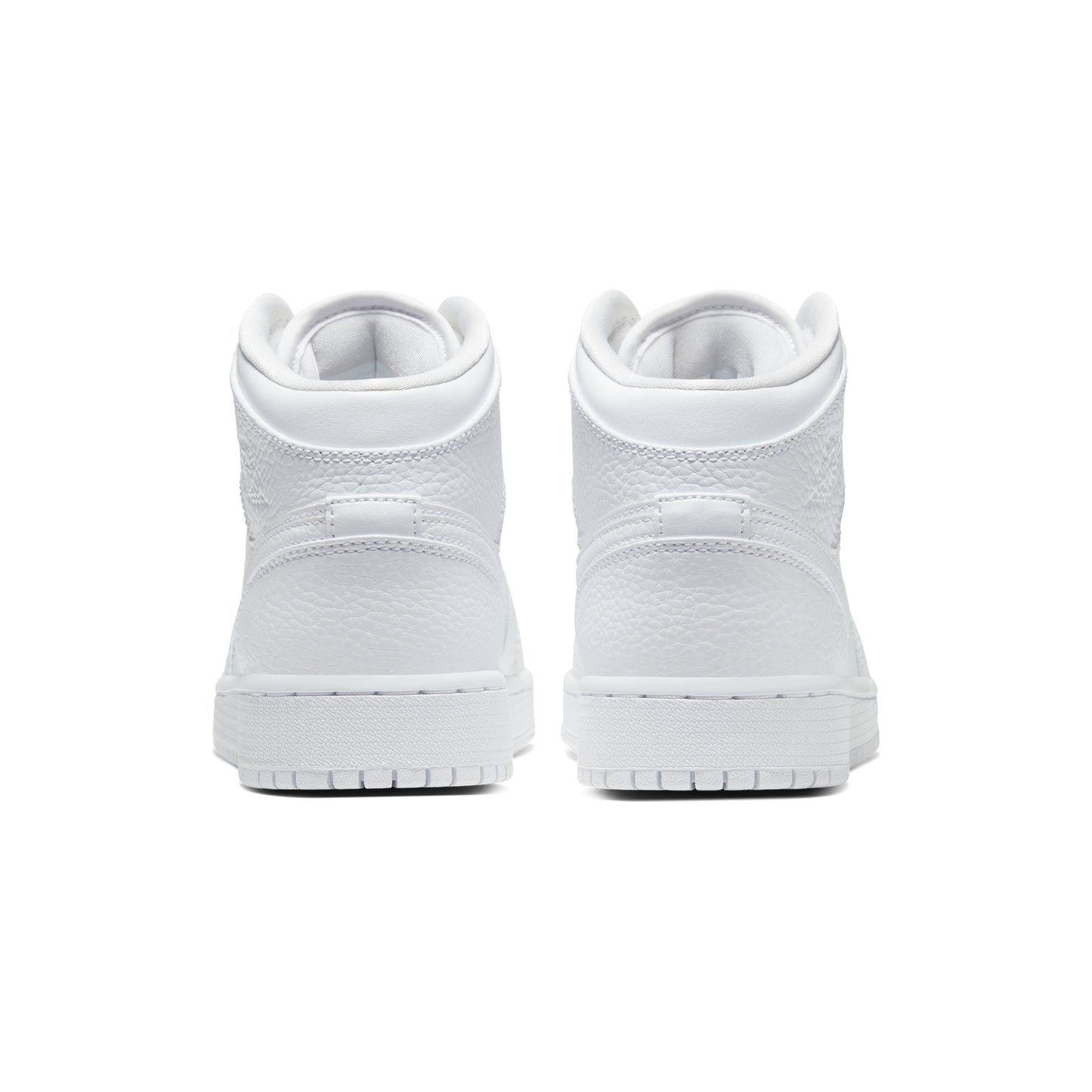 Nike Air Jordan 1 Mid Triple White Tumbled Leather
