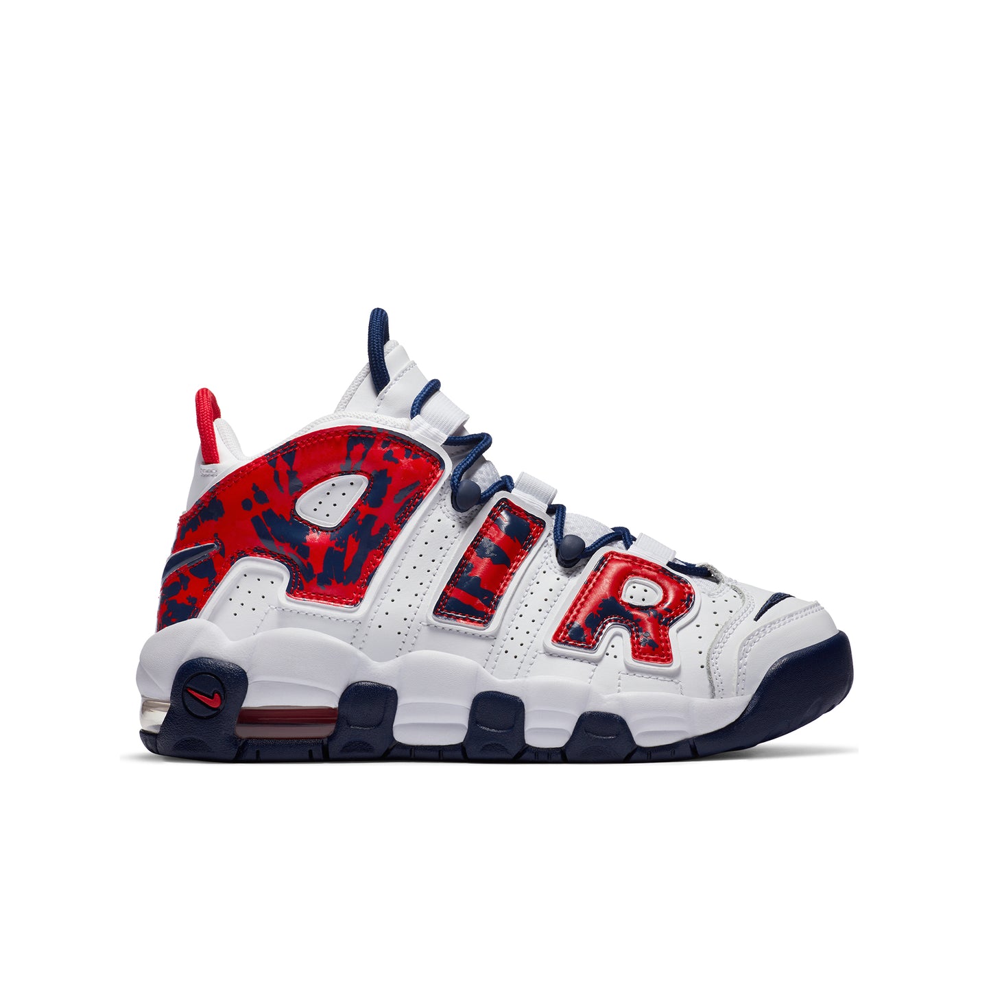 Nike Air More Uptempo White Blue Red Camo (GS)