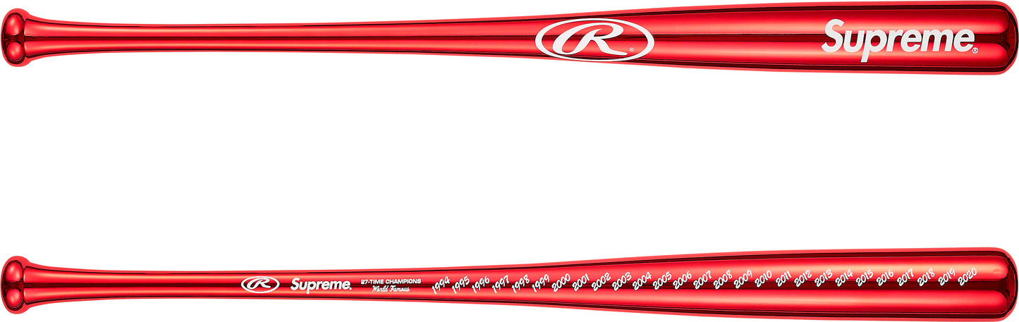 Supreme x Rawlings Chrome Maple Wood Baseball Bat "Red"