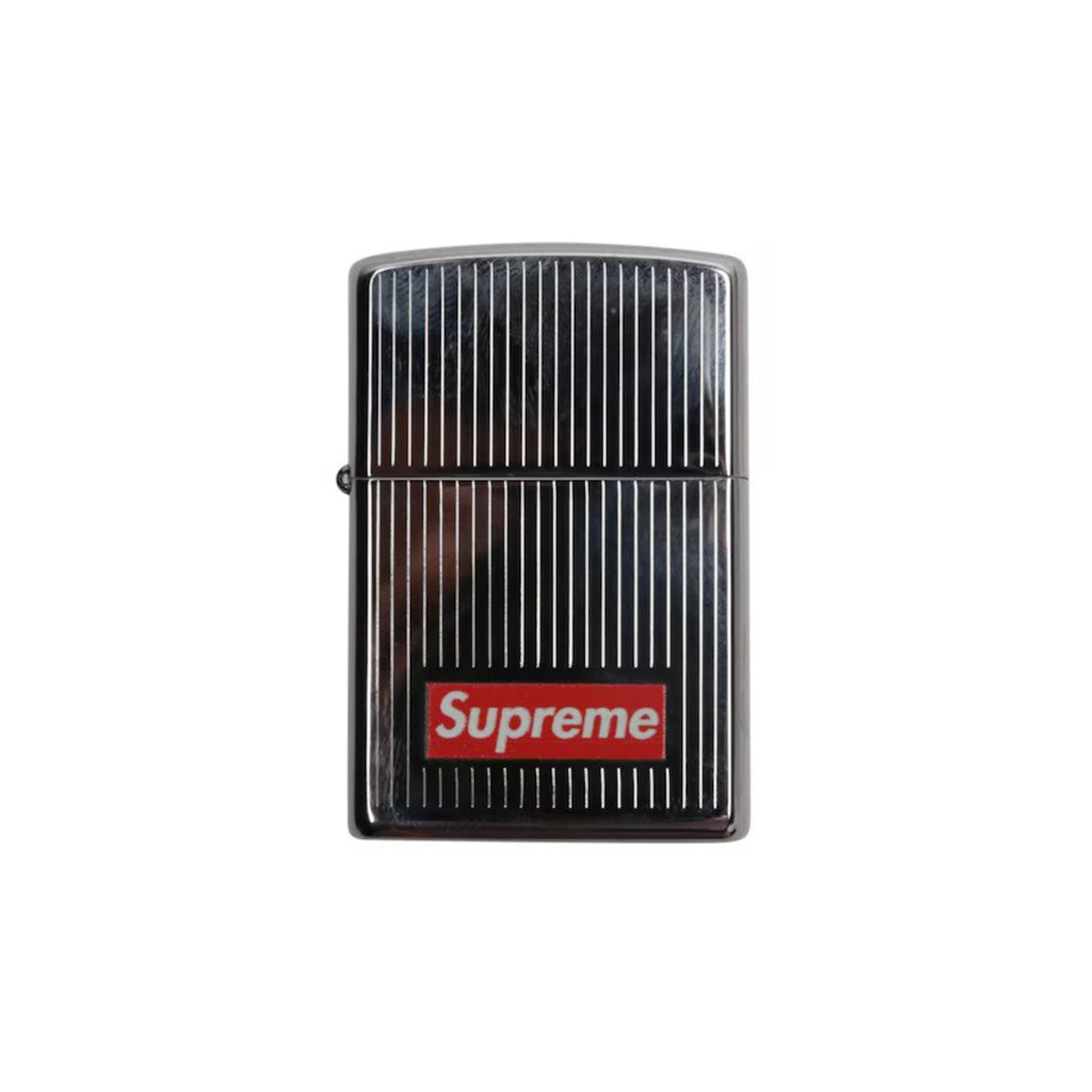 Supreme Engraved Stripe Zippo Silver