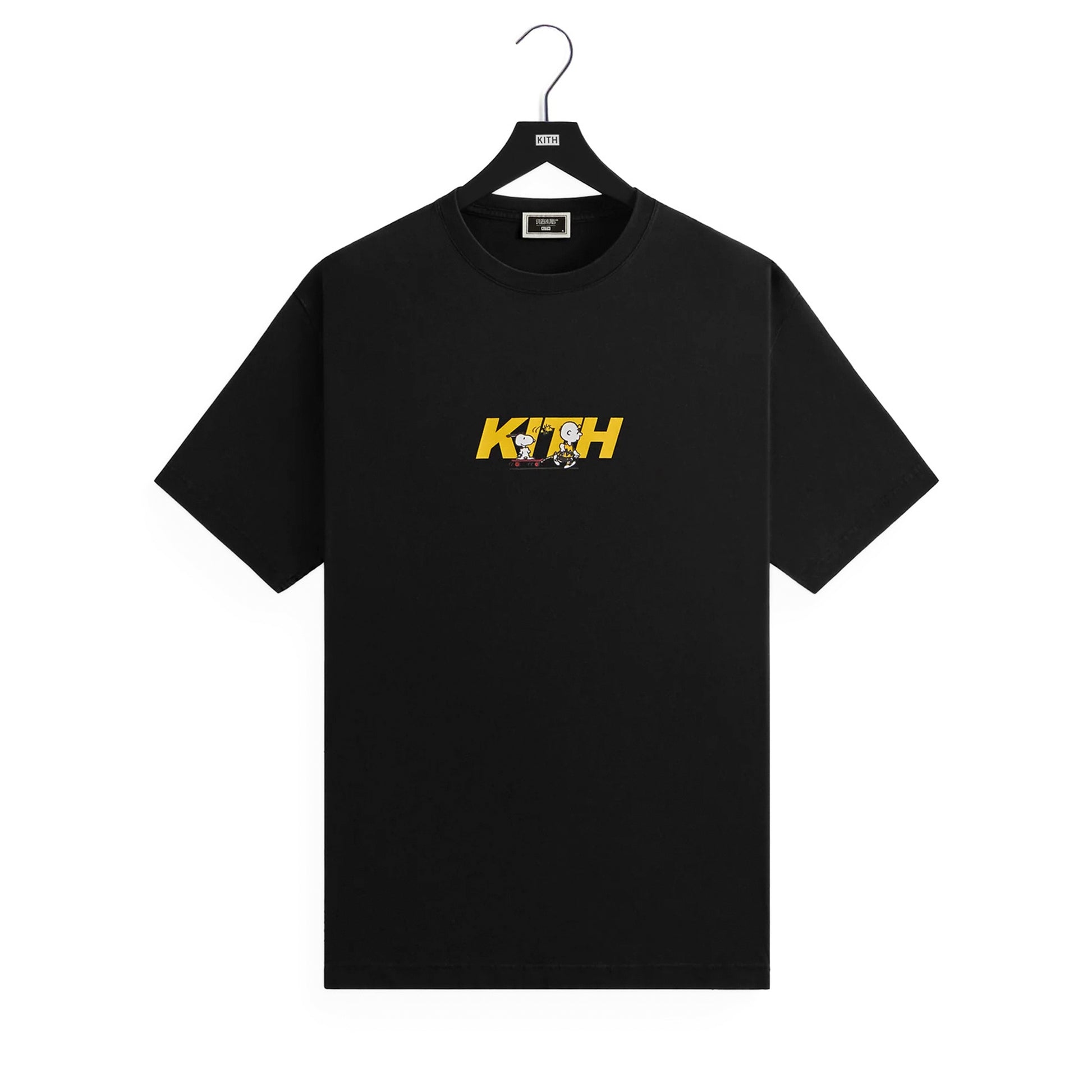 Kith x Peanuts Skateboard Fast Logo Tee Black