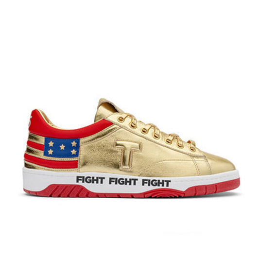 The Never Surrender Gold Low Top Sneakers