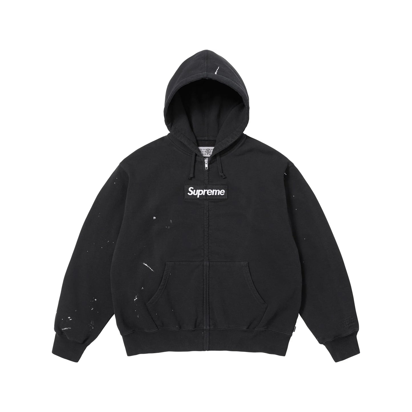 Supreme MM6 Maison Margiela Box Logo Zip Up Hooded Sweatshirt Black
