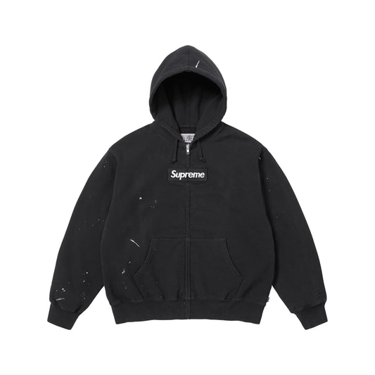 Supreme MM6 Maison Margiela Box Logo Zip Up Hooded Sweatshirt Black