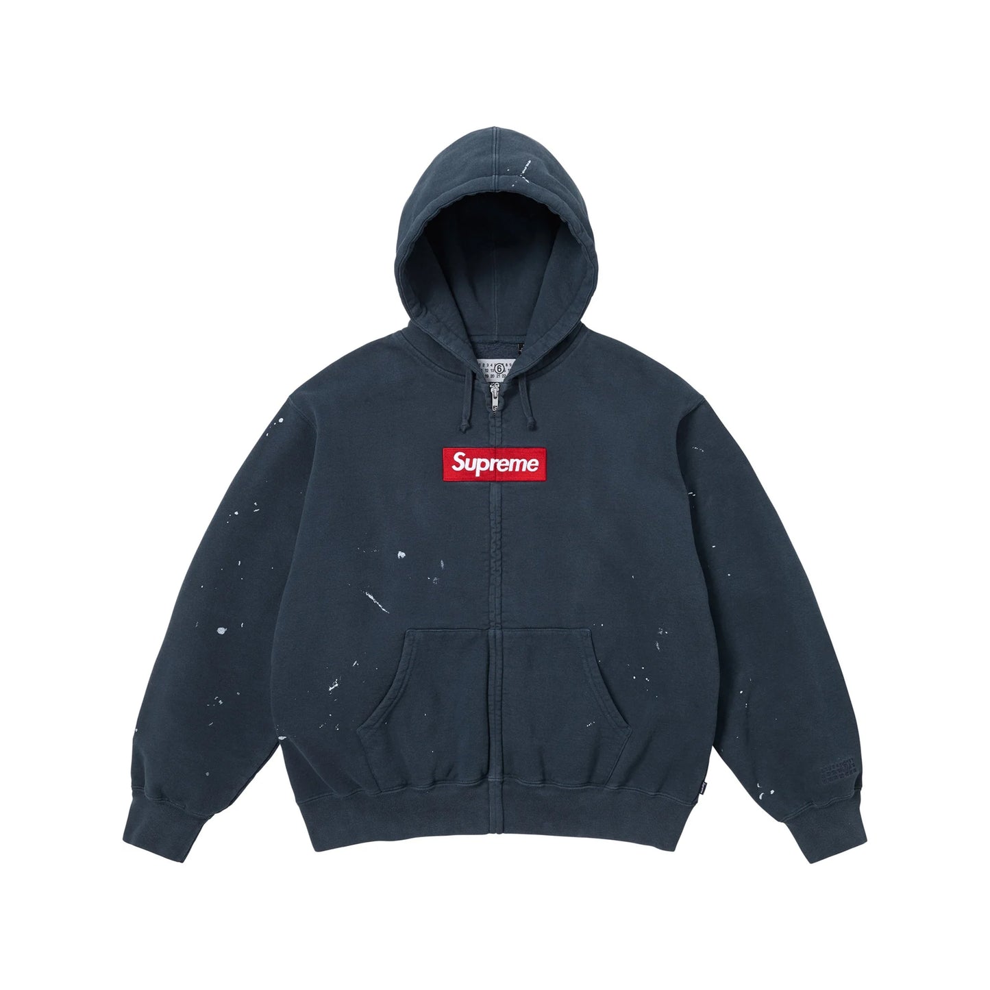 Supreme MM6 Maison Margiela Box Logo Zip Up Hooded Sweatshirt Navy