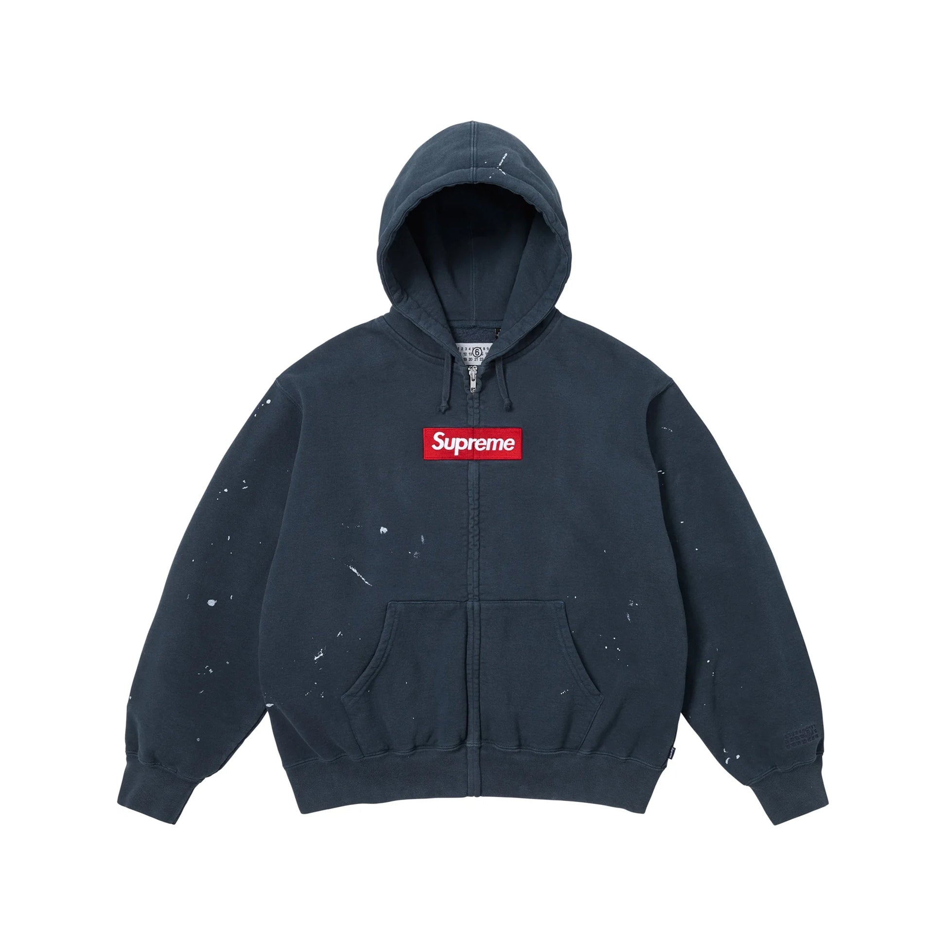 Supreme MM6 Maison Margiela Box Logo Zip Up Hooded Sweatshirt Navy