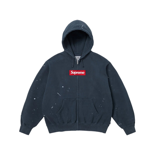 Supreme MM6 Maison Margiela Box Logo Zip Up Hooded Sweatshirt Navy