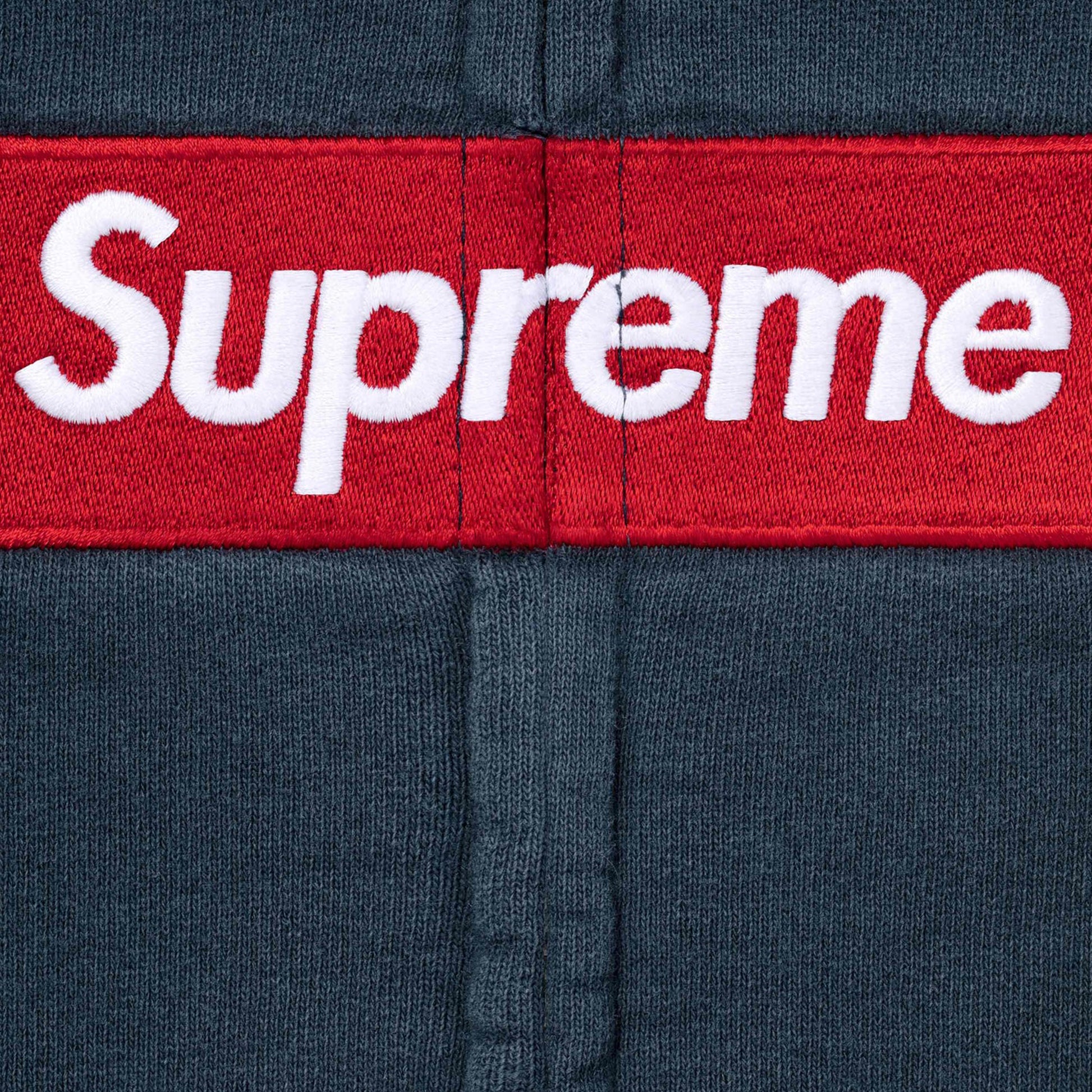 Supreme Maison Margiela Box Logo Zip Up Hooded Sweatshirt Navy