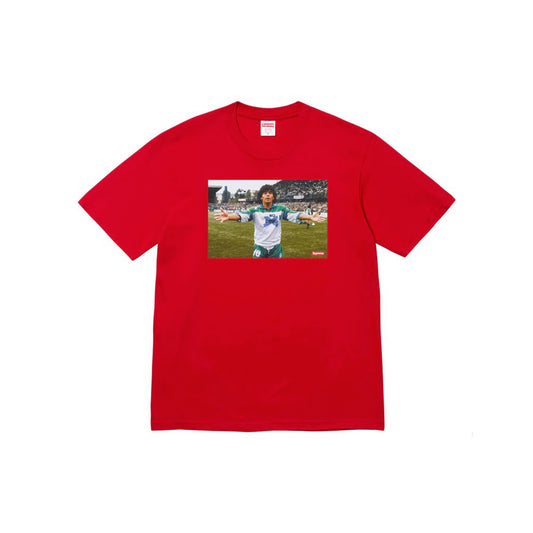 supreme maradona t-shirt red