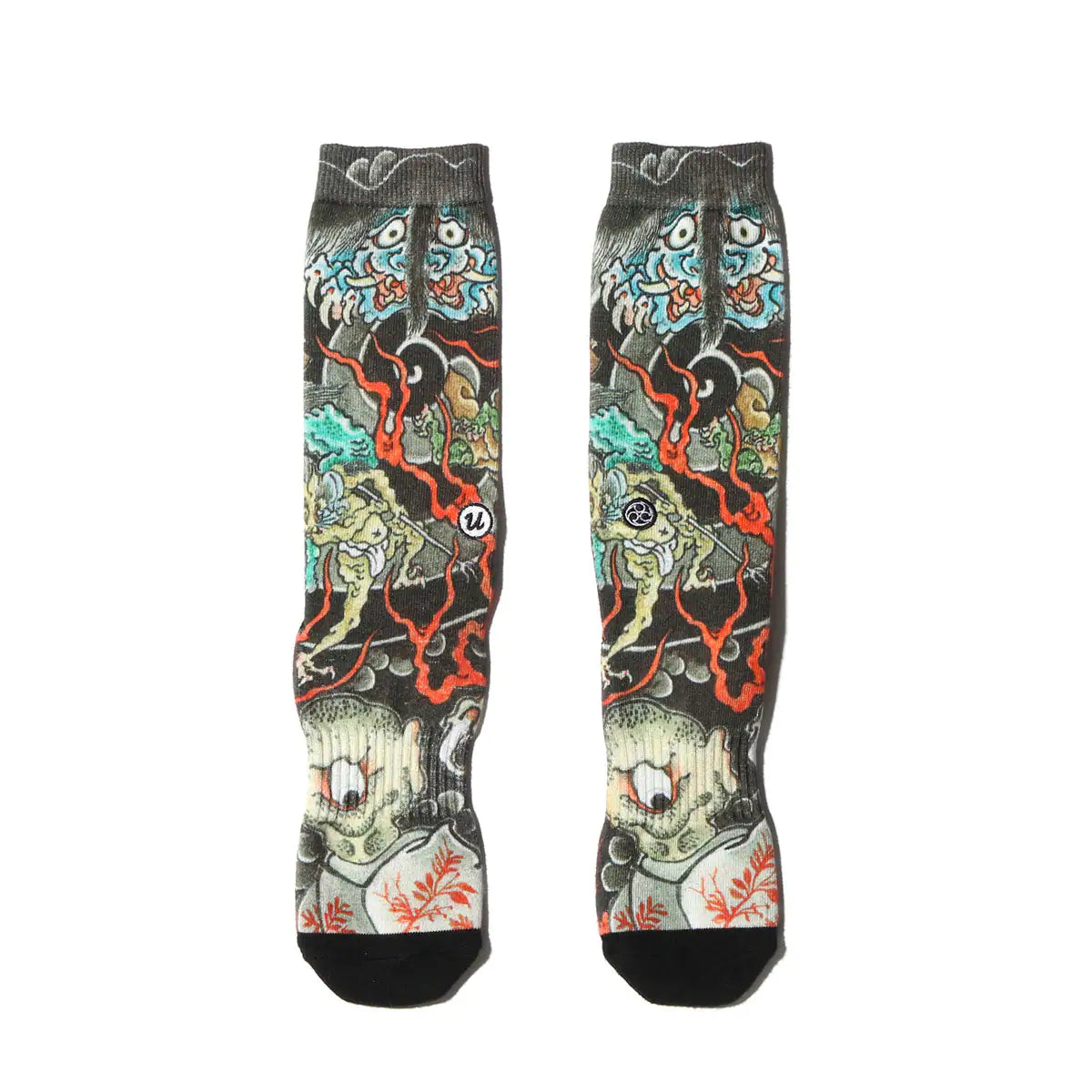 UBIQ“IREZUMI” Socks (Youkai) Designed by Ganji BLACK