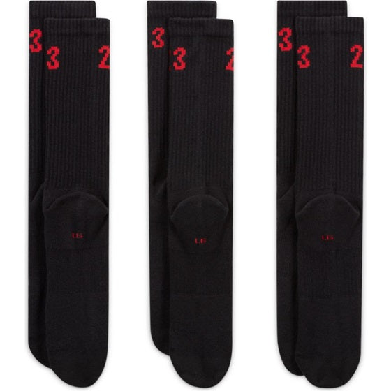 Jordan Essentials Crew Socks Black / Red 3 Pack