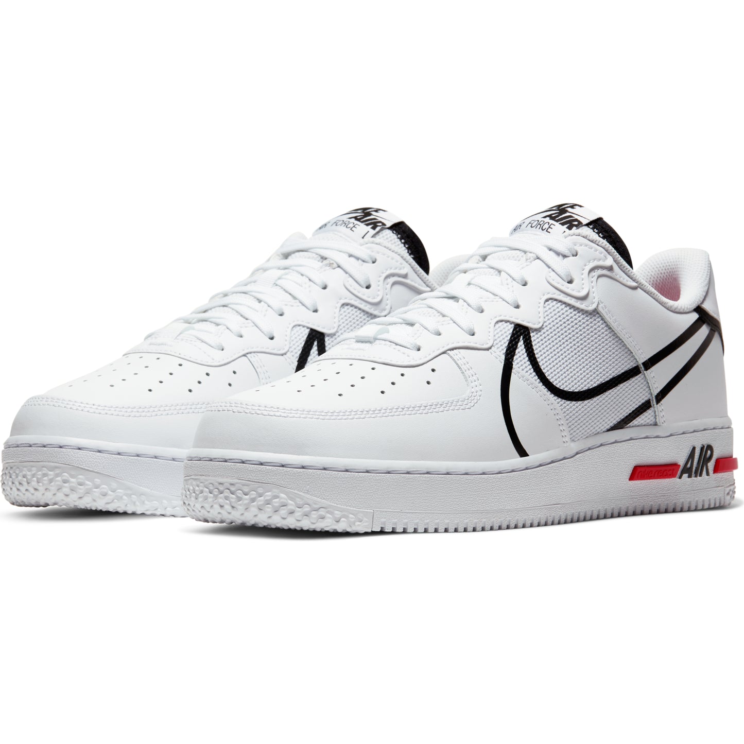 Nike Air Force 1 Low React "White Black Red"